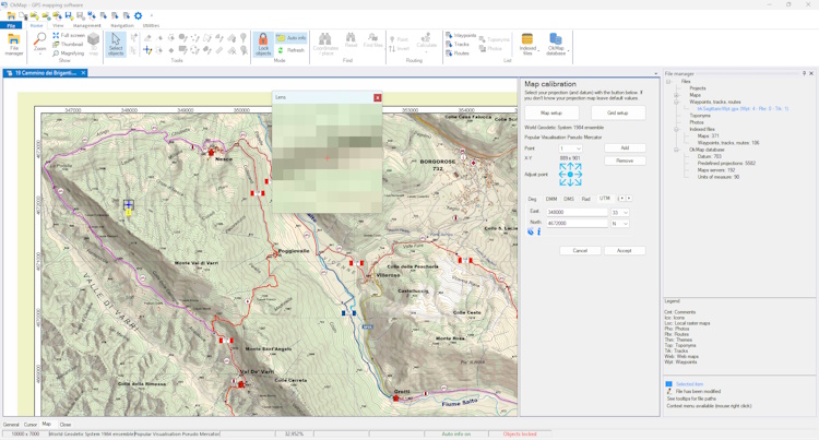 Georeferenziazione di una mappa raster mediante punti di controllo