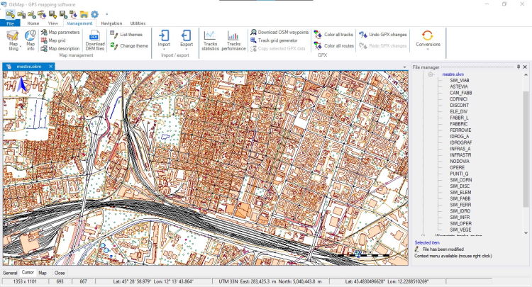 Mappa vettoriale con gli attributi di una shape